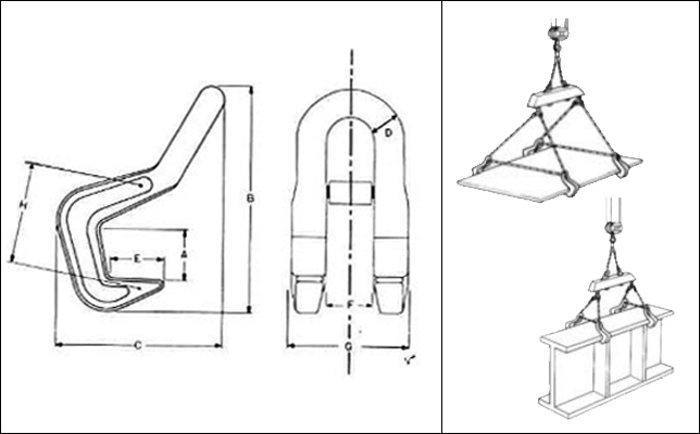 EH型鷹牌鋼板吊具尺寸及吊裝案例